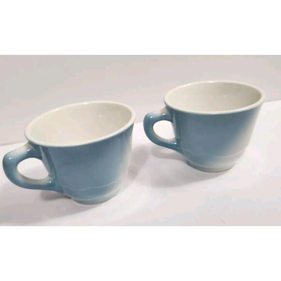 Vintage Jackson Custom China Mugs Set Of Two Blue White Fade K8 - Picture 4 of 8